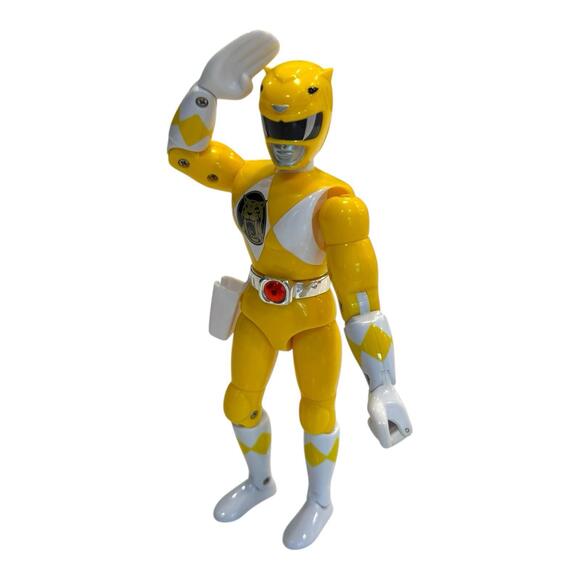 1994 Mighty Morphin Power Rangers Karate Choppin' Yellow Ranger Action Figure 8” - Picture 4 of 9